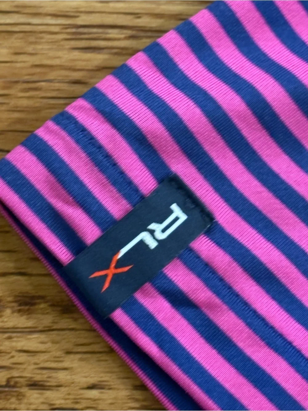 RLX Ralph Lauren Turnberry Isle Miami Golf Polo Pink Navy Striped L
